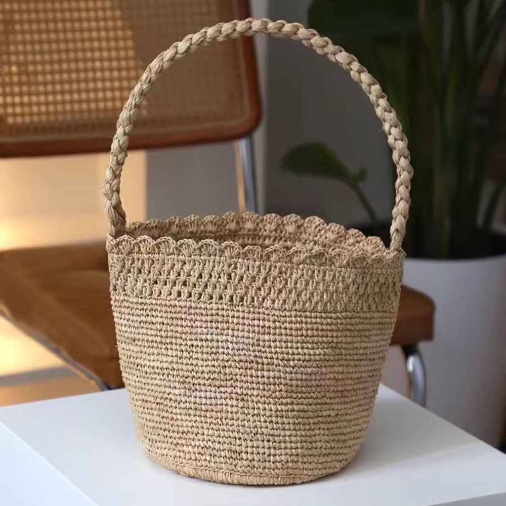 수제 크로 셰 뜨개질 밀짚 양동이 가방 보헤미안 라피아 - Women'S Raffia Bags 리뷰 및 가격